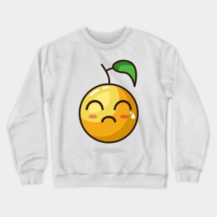 sad emoji orange react Crewneck Sweatshirt